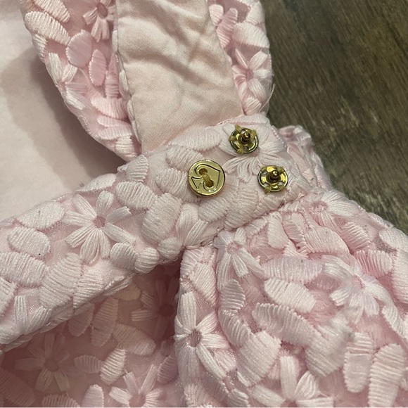 Kate Spade Girls Pink Billie Bow Embroidered Lace Dress Size 7 - Picture 3 of 7